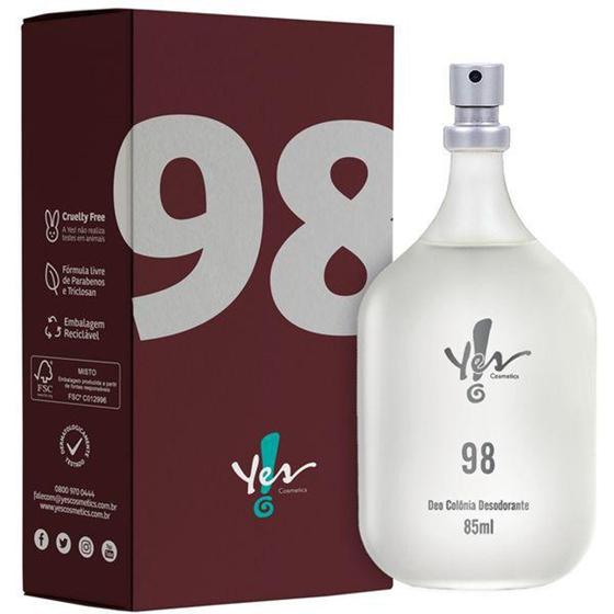 Imagem de Perfume 98 Colônia Desodorante, 85ml - Yes! - Yes Cosmetics