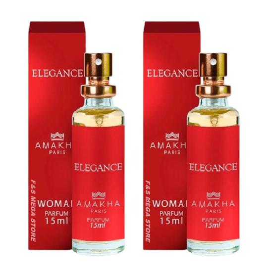 Imagem de Perfume Amakha Paris Elegance Vermelho 15ml (Kit 2)