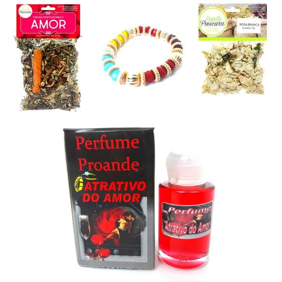 Imagem de Perfume Atrativo do Amor Proteção Amuleto Sorte Umbanda Kit