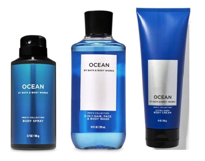 Imagem de Perfume Bath & Body Works Ocean - Pacote com 3 Peças para Homens