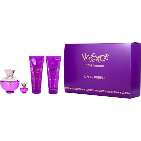 Imagem de Perfume Feminino Gianni Versace Dylan Purple EDP Spray 100 Ml&Loção Corporal Gel Banho 5 Mini