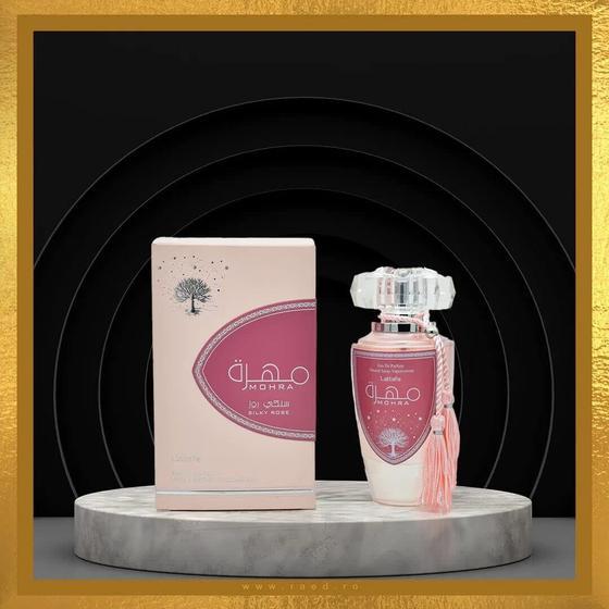 Imagem de Perfume Lattafa Mohra Silky Rose EDP 100mL para unissex