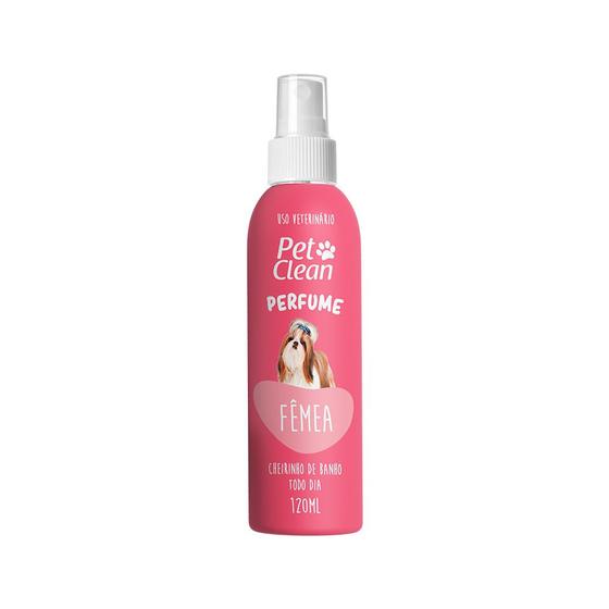 Imagem de Perfume Para Cães E Gatos Spray Fêmea Cheirinho De Banho Todo Dia 120ml Pet Clean
