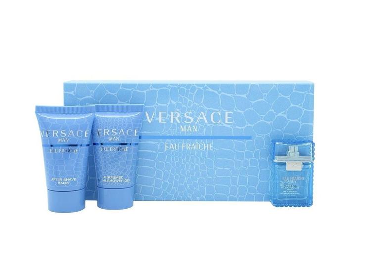 Imagem de Perfume Versace Man Eau Fraiche para homens EDT 5 mL + bálsamo pós-barba 25 ml + gel de banho 25 mL