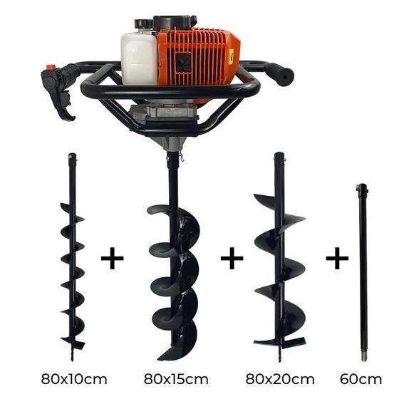 Imagem de Perfurador De Solo Gasolina 52Cc C/3 Brocas + Ext 60Cm