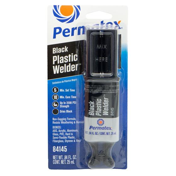 Imagem de Permatex Epoxi Solda Cola Plástico Preta Parachoque Tanques Black Plastic Welder 25ml