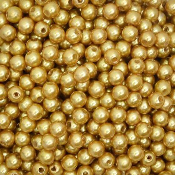 Imagem de Pérola Circulo 8mm com Furo - 250g - Dourado