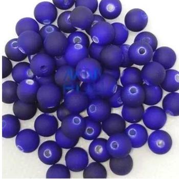 Imagem de Perola Fosca Emborrachada  250gr  Azul Royal  8mm/10mm MM BIJU