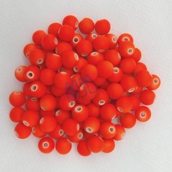 Imagem de Perola Fosca Emborrachada  Laranja  100gr 8mm/10mm MM BIJU