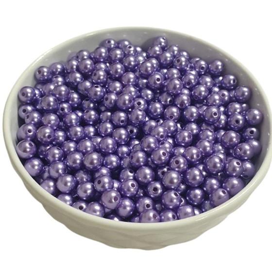 Imagem de Pérola Inteira Com Furo 04mm Cor Lavanda Pacotinho Com 50G