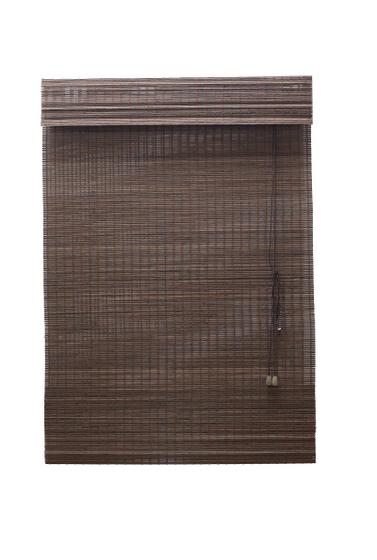 Imagem de Persiana Bambu Romana Tabaco 80 (L) X 160 (A) cm Cortina Madeira C/ Bandô 0,80 x 1,60 Marrom Escuro