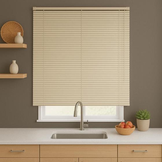 Imagem de Persiana Horizontal PVC 25mm BLOCK 120larg x 160alt Bege