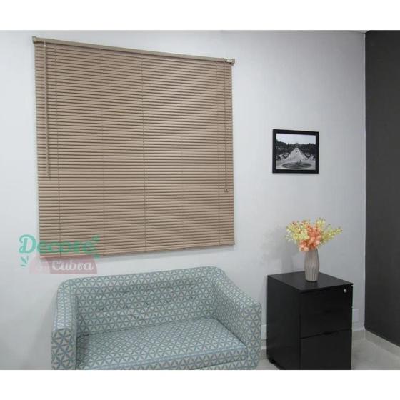 Imagem de Persiana Horizontal PVC 25mm BLOCK LUXO 80larg x 160alt - Quarto/Sala/ Escritório/Cozinha/Lavanderia