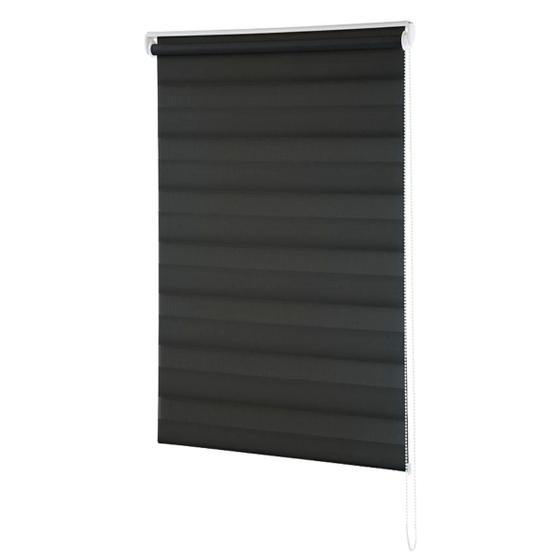 Imagem de Persiana Para Escritório Zebra Rolo Dupla 140 X 160cm Evolux Preto