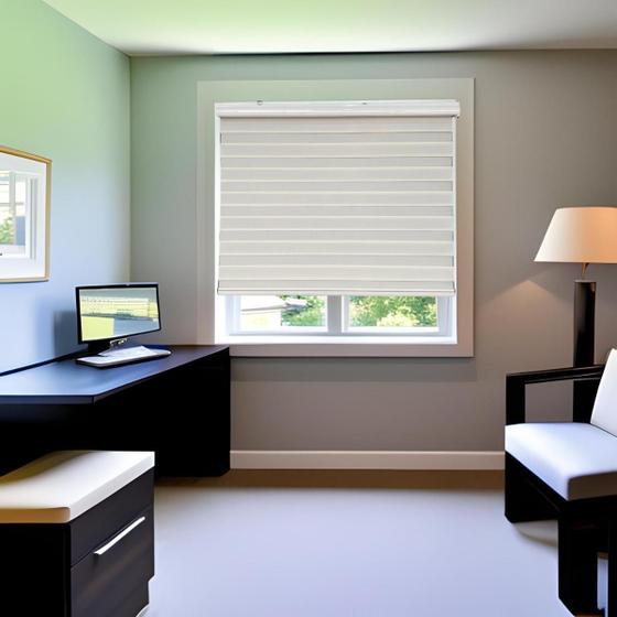 Imagem de Persiana Rolo Double Vision Bege Zebra c/ Bandô 160 (L) x 220 (A) Cm Cortina Rainbow 1,60 X 2,20