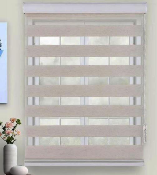 Persiana Rolo Duplo Zebra Com Bandô Linho 120 cm (Largura) x 160 cm (Altura) Cortina Double Vision Menor preço em Persiana Rolo Duplo Zebra Com Bandô Linho 120 cm (Largura) x 160 cm (Altura) Cortina Double Vision