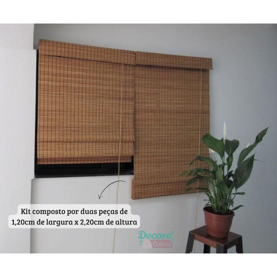 Imagem de Persiana Romana Bambu Block 240Larg X 220Alt Natural (2Pçs)