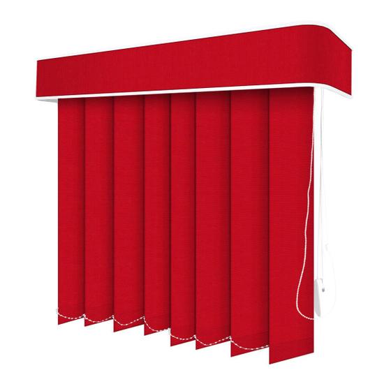 Imagem de Persiana Vertical Vermelha - 0,80m Larg X 2,50m Alt - Tecido Translúcido - Persianet