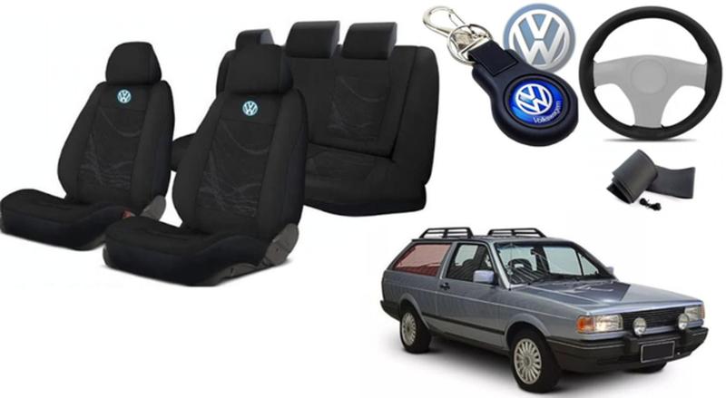 Imagem de Personalização de Qualidade: Capas para Bancos Parati 1982-1996 + Volante e Chaveiro VW