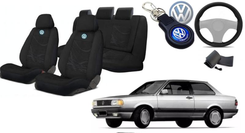 Imagem de Personalize Seu Voyage: Capas de Tecido para Bancos 1984-1996 + Volante + Chaveiro VW
