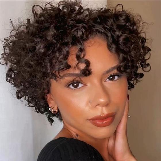 Imagem de Peruca Afro Curta Natural Amecire - Cabelo Humano Brasileiro