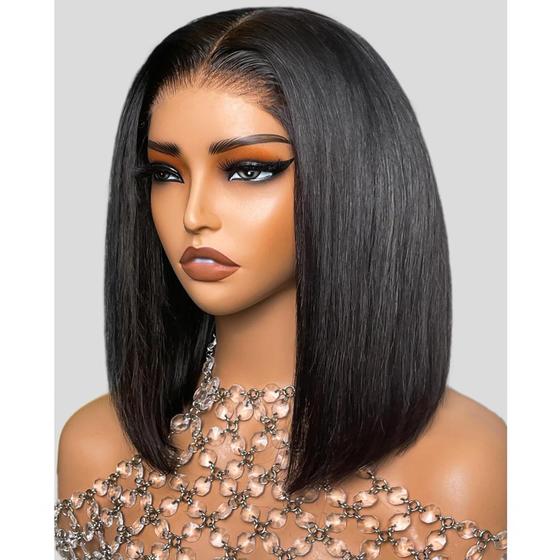 Imagem de Peruca Bob Arabella 30cm - Cabelo Humano 12A com 210% de Densidade (Sem Cola)