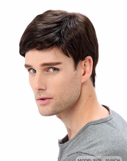 Imagem de Peruca Curta Masculina Fibra Bio Orgânica Semelhante Ao Humano Preta