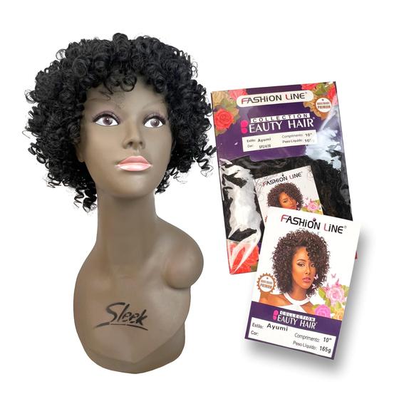 Imagem de Peruca Fibra Premium Curta Lace Wig Cabelo Afro Cacheado