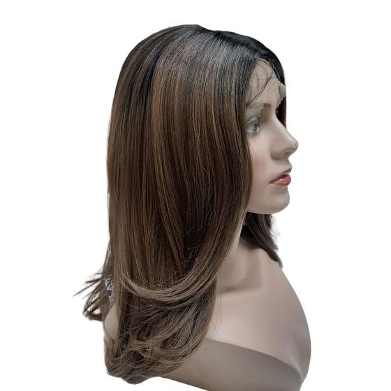 Imagem de PERUCA FRONT LACE GIBA FIBRA IDÊNTICO CABELO HUMANO 45 cm