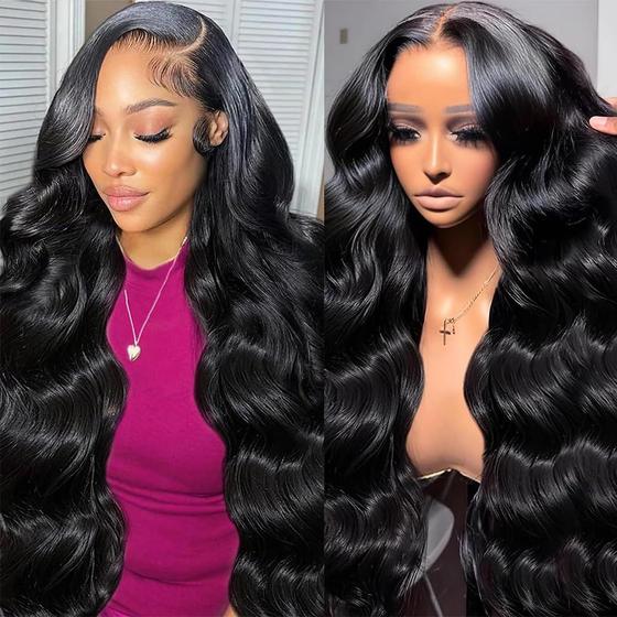 Imagem de Peruca Frontal de Renda Glegov Body Wave 28" - Cabelo Humano com 210% de Densidade