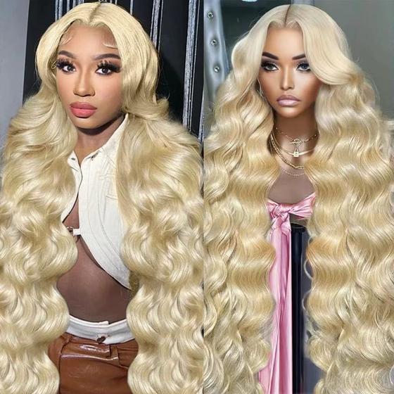 Imagem de Peruca frontal de renda JINNOO 613 Blonde 22" Cabelo humano com 200% de densidade