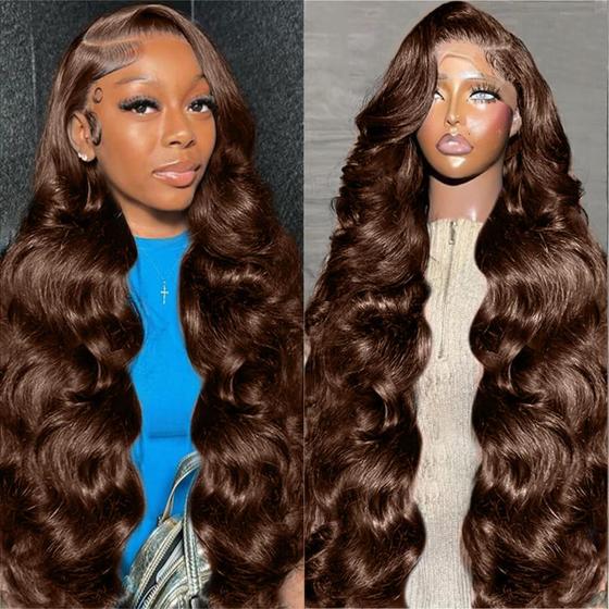 Imagem de Peruca Frontal de Renda JMSTJMST - 200 Density Body Wave 20 Brown