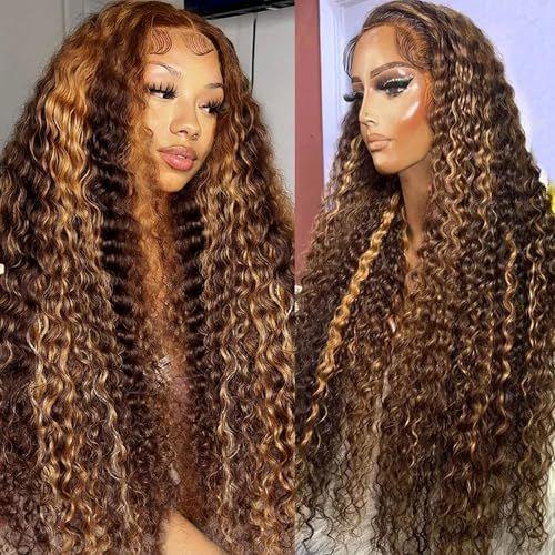 Imagem de Peruca FYSIN P4/27 - Deep Wave Ombre com Destaques - Cabelo Humano 32"