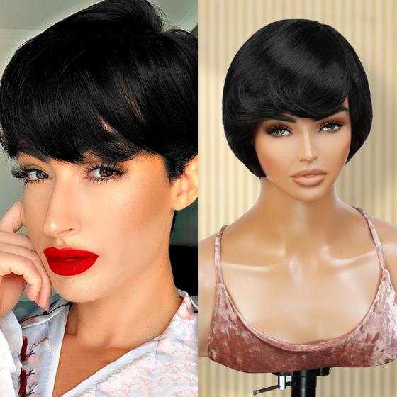 Imagem de Peruca INSTANT FAB Crystal Short Human Hair Pixie Cut 9"