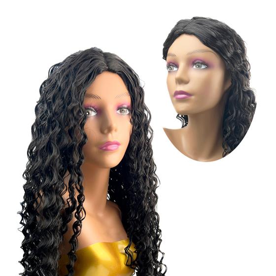 Imagem de Peruca Lace Wig De Cabelo Organico Fibra Premium Cacheada Afro