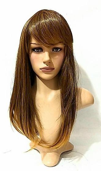 Imagem de Peruca Lace Wig Loiro Dourado com luzes Fibra Futura 60 cm