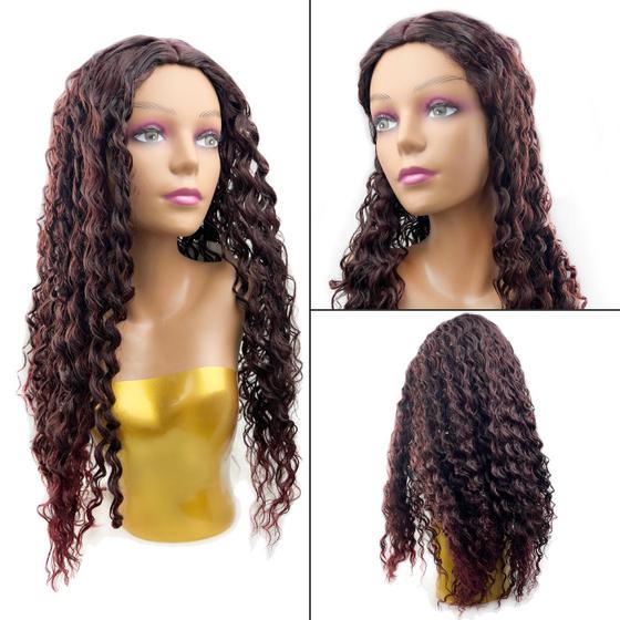 Imagem de Peruca Lace Wig Longa Cabelo Cacheado Fibra Organica Premium