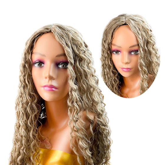 Imagem de Peruca Lace Wig Longa Cabelo Cacheado Fibra Organica Premium