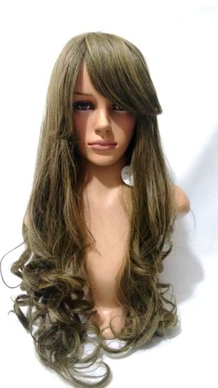 Imagem de Peruca Lace Wig Ondulada Loiro Acinzentado Fibra Futura