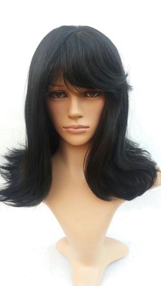 Imagem de Peruca Lace Wig Repicada Preto 40cm Fibra Futura