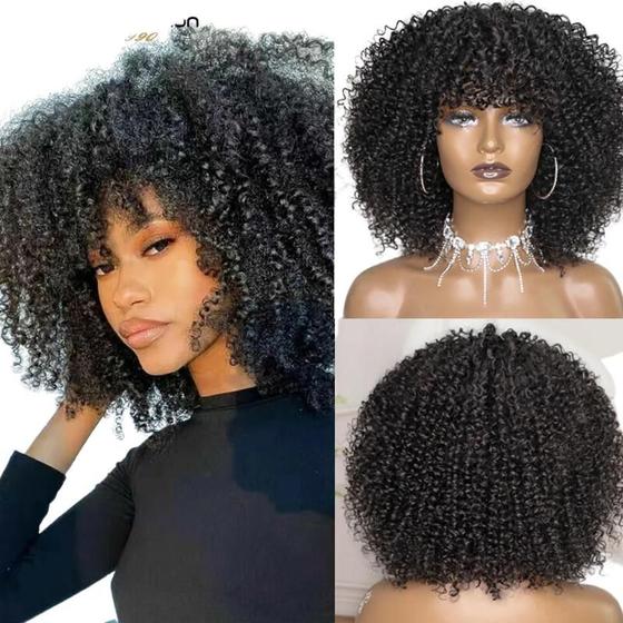 Imagem de peruca organica premium cacheada wig aspecto de natural afro