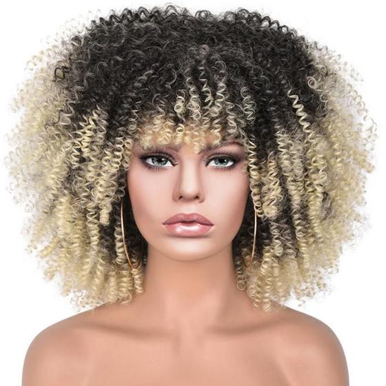 Imagem de peruca organica premium cacheada wig aspecto de natural afro