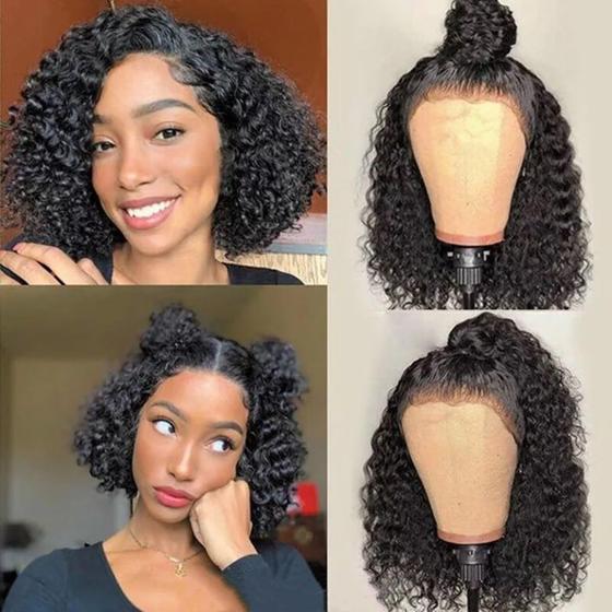 Imagem de Peruca SODLIS Short Bob 25cm Cabelo humano com 150% de densidade para mulheres