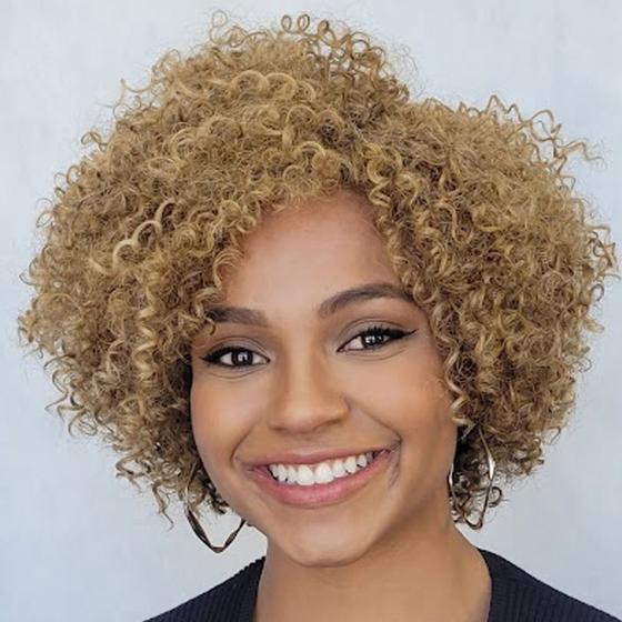 Imagem de Peruca Wig Curta Cacheada Corte Afro- Fibra Premium- JOANIE