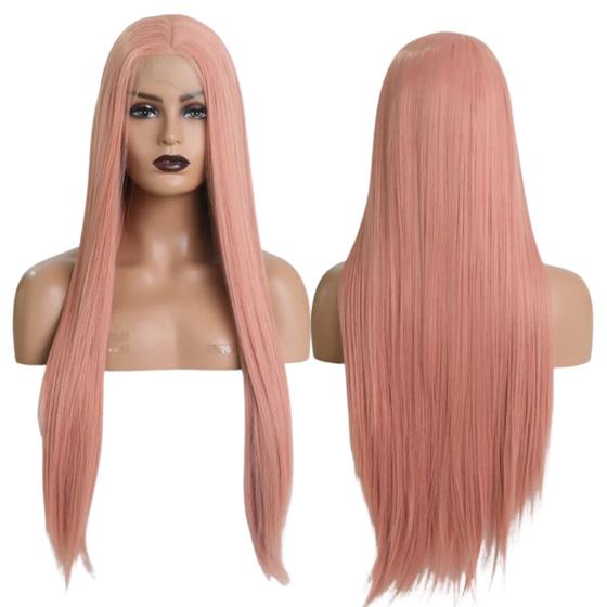 Imagem de Peruca Wig Front Lace Fibra Premium 70Cm Repartição Fixa