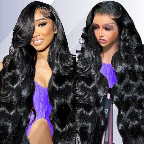 Imagem de Perucas frontais de renda Gleeper Body Wave 81 cm, cabelo humano, densidade 200