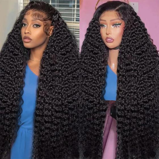 Imagem de Perucas frontais de renda ZWJSH 13x6 Deep Wave Human Hair 200 Density