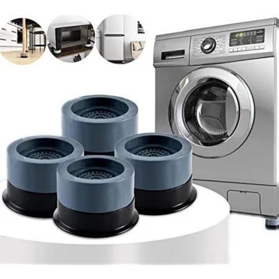 Imagem de Pes anti vibracao maquina de lavar roupa kit 4 pezinhos fogao geladeira secadora nivelador multiuso