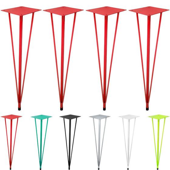 Imagem de Pés Base de Mesa de Jantar Hairpin Legs 75cm 04 Unidades