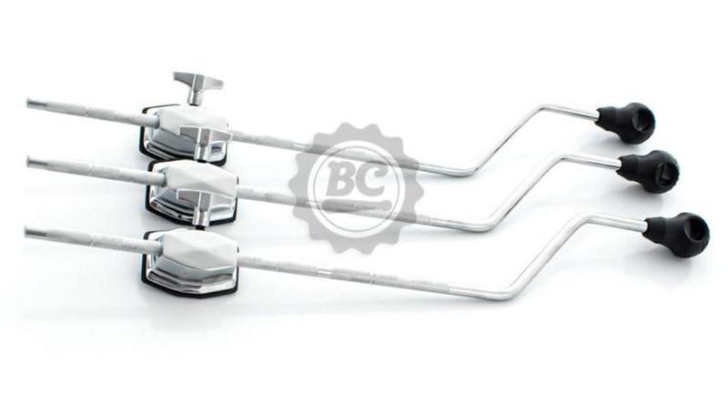 Imagem de Pés de Surdo e Canecas Torelli TTS49 Kit com 3 Pés de Surdo Air Seal e 3 Canecas Cromadas